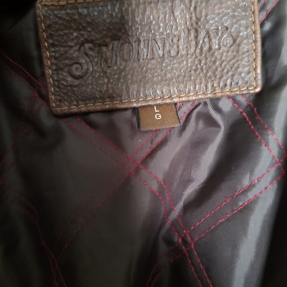 St. Johns Bay genuine leather jacket - Picture 8 of 9